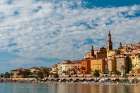 Saint Michel Church and the old town of Menton-Provence Alpes Cote dAzur-France Art Print
